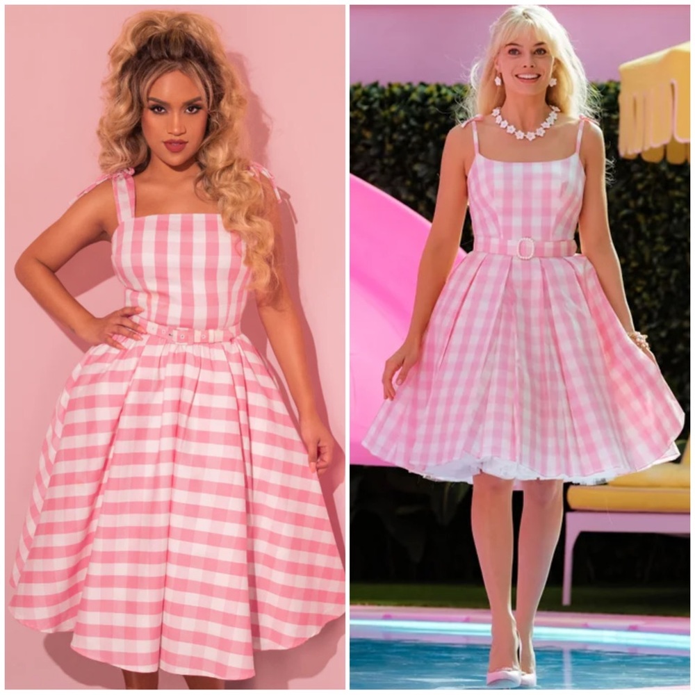 Vixen by Micheline Pitt Barbie Dream House Pink Gingham Dress 🎀 Barbie Movie